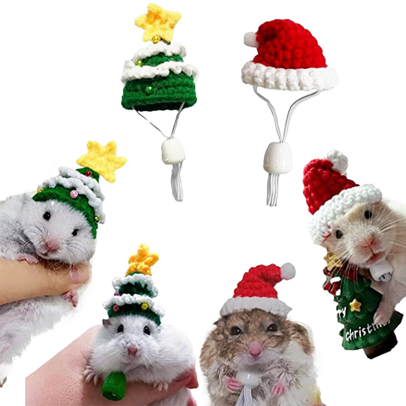 Santa Hat Plush - Hand gewebte Haustier Weihnachts mütze Dekoration
