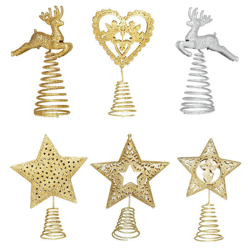 Star Tree Topper - Weihnachtsbaum Top Stern Dekoration Silbrig Gold