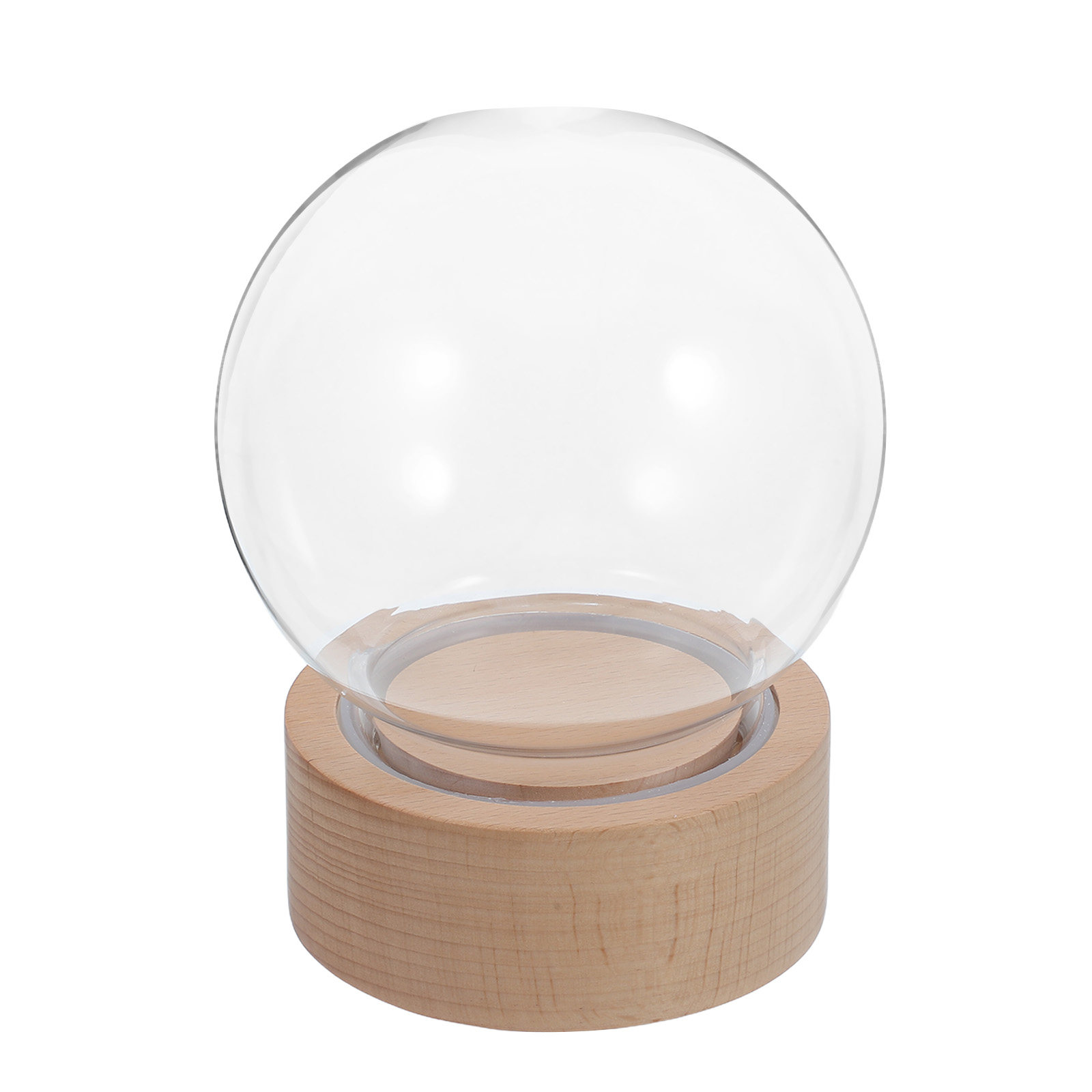 Snow Globe Musical - Klare Schneekugel-Musikbox, Glaskuppel mit Holzsockel, DIY-Schneekugel-Set,