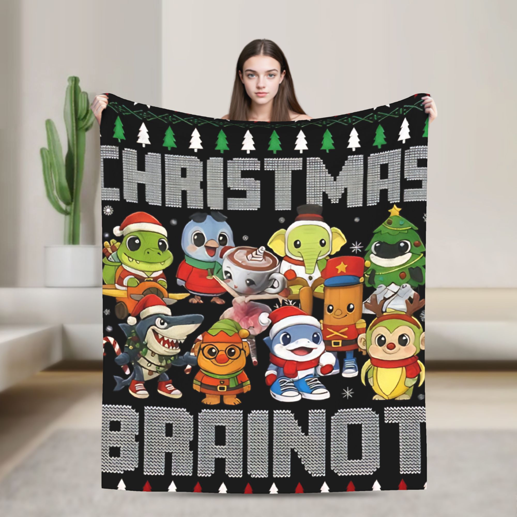 Christmas Throw Blanket - Weihnachten italienische Gehirn Rot italienische Gehirnrot