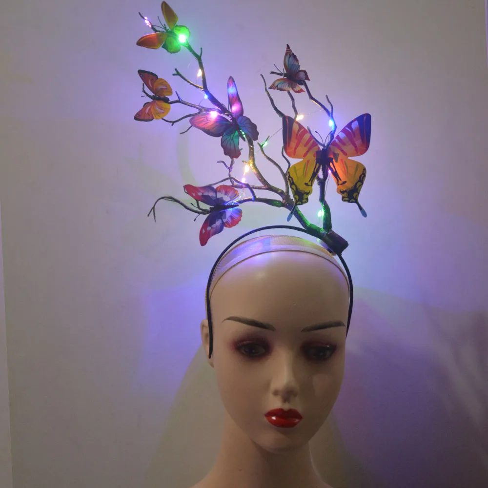 Reindeer Antlers Headband - Blumen-Rentier-Geweih-Stirnband Leuchtende Tier-Haarbänder Kostüm Feiertagsparty Leuchtende