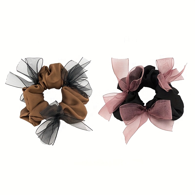 Ribbon Bow Gift - Organza-Schleife aus gewebtem Satin, neuer Haargummi