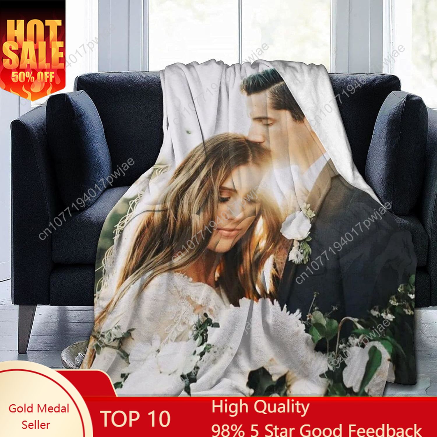 Christmas Throw Blanket - Benutzerdefinierte Decke mit Fotos, Text, individuelle