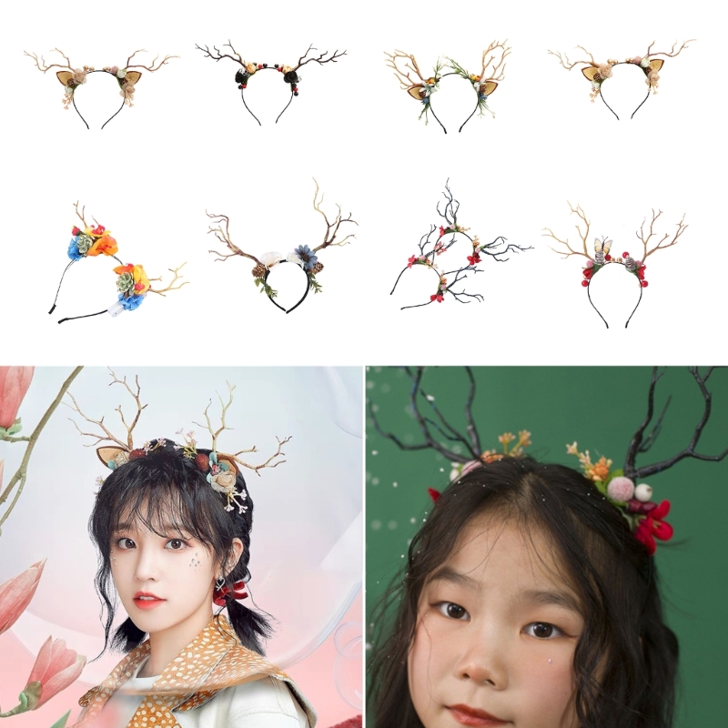 Reindeer Antlers Headband - Zweig Rentier Geweih Form Haar Hoop
