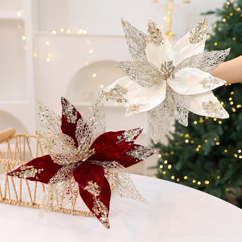 Christmas Wreath Fake - 29 cm künstliche Weihnachtsblume Samt Simulation