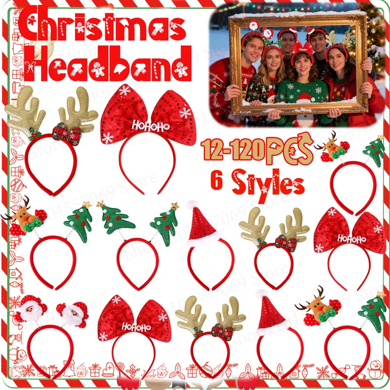 12–120 Stück Weihnachts-Stirnb – Reindeer Antlers Headband Bewertung und Preis