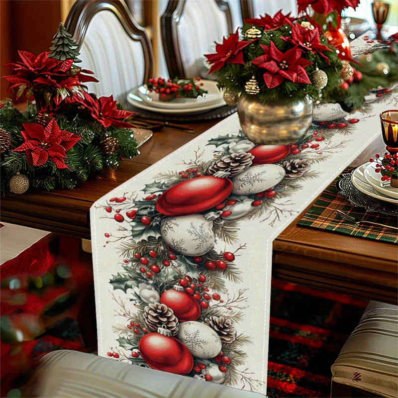 Weihnachtskugeln, Tannenzapfen – Christmas Table Runner Bewertung und Preis